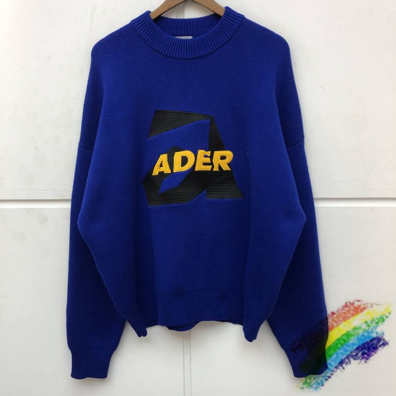 

Women's Hoodies & Sweatshirts Heavy Fabric Embroidery Blue Ader Error Sweaters Men Women Adererror Tassel Knitted Coat GNE8