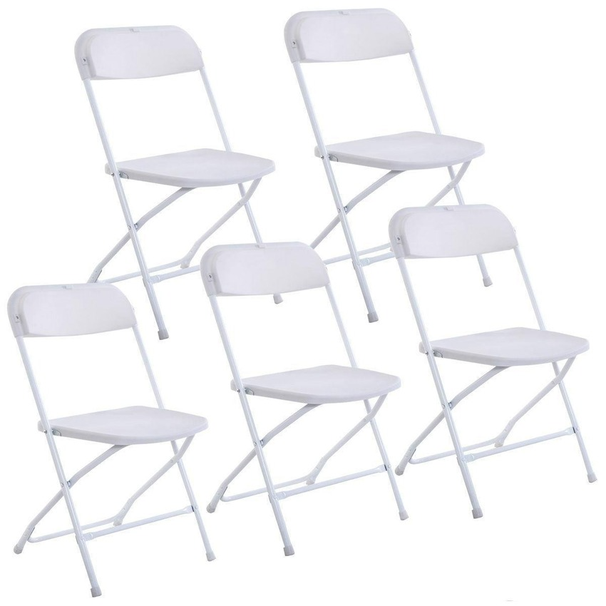 

New Plastic Folding Chairs Wedding Party Event Chair Commercial White GYQ