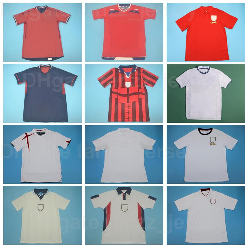 

National Team 1982 1987 1990 1998 Vintage GASCOIGNE Soccer Jerseys Retro BECKHAM OWEN GERRARD FERDINAND ROONEY SCHOLES HESKEY PLATT Football Shirt Kits YingGuo, 1994