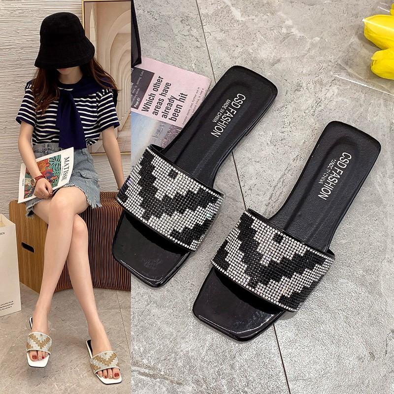 

Slippers XIXIYIPIN Summer Outdoor Fashion Letter Women Designer Shoes Plus Size Indoor Casual Flat For Woman, Black
