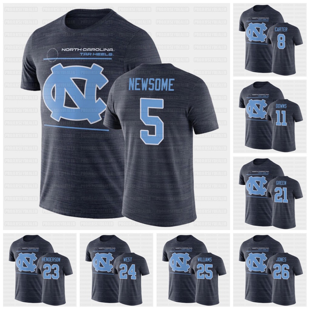 

North Carolina Tar Heels T-Shirt College 0 Ja'Qurious Conley 1 Khafre Brown Chapman Switzer Newsome Criswell Howell Carter Downs Green Henderson West Williams Jones, Mens s-3xl