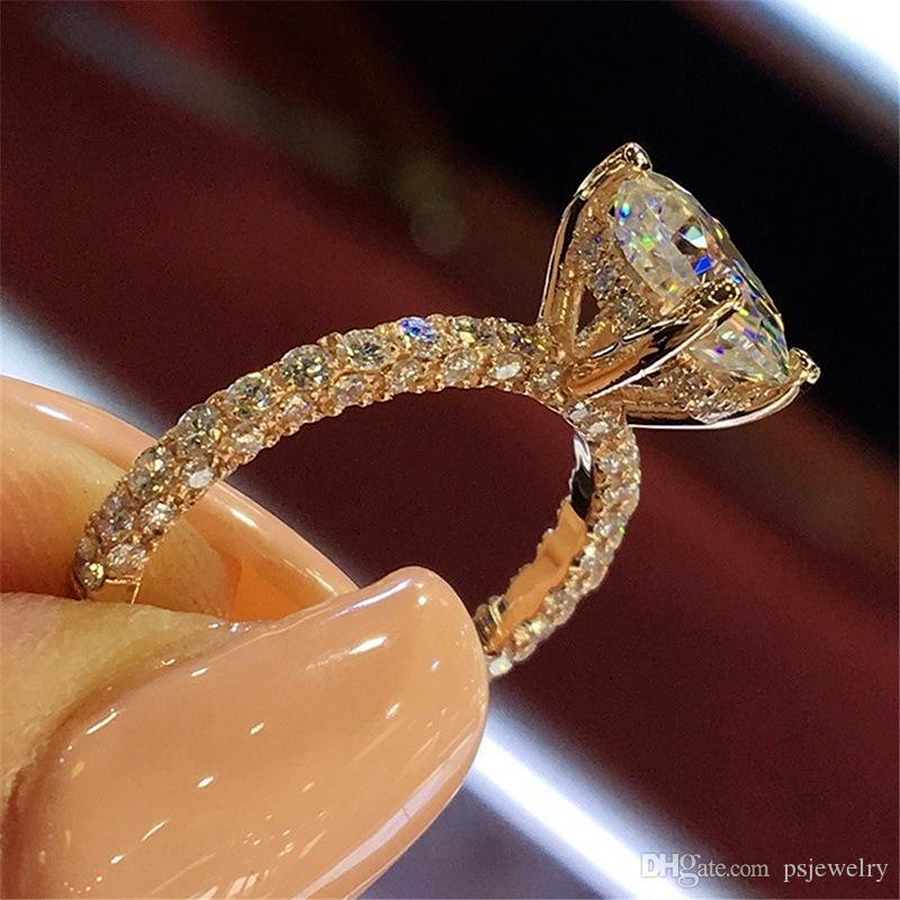 

Womens Designer Rings Romantic Zircon Shining Princess Ring Oval Stone Wedding Bridal Fashion Jewelry For WomenTA025