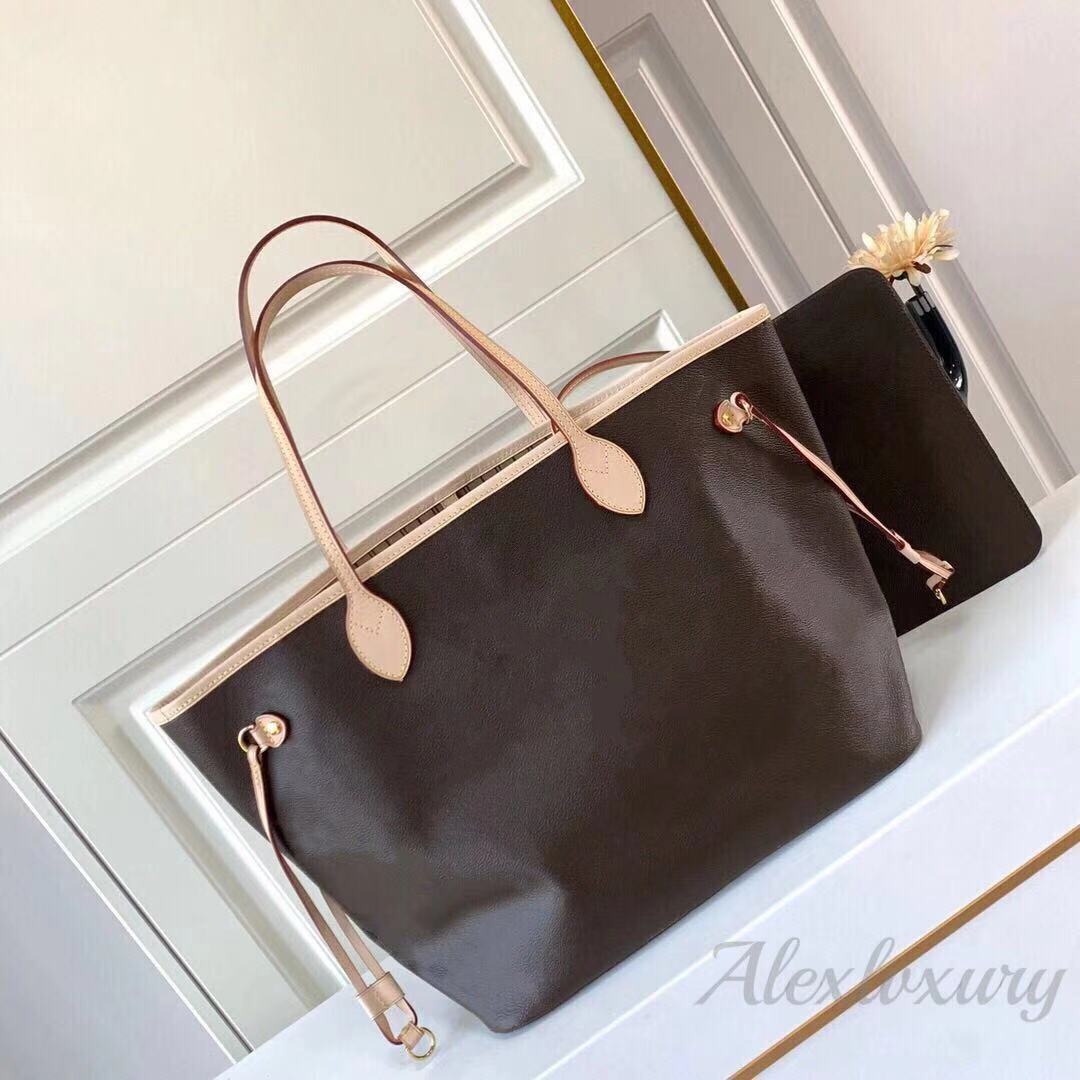 

Classic Women Casual Tote Bag Ladies Fashion Purse Use Big Open Shoulder Flower Print 29cm 32cm 40cm Three Sizes Handbag, Brown flower red inside