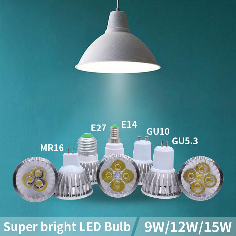 

Led Lamp GU10 E27 E14 MR16 GU5.3 Lampada Bulbs 9W 12W 15W For Home Ceiling Lights Living Room Spotlight