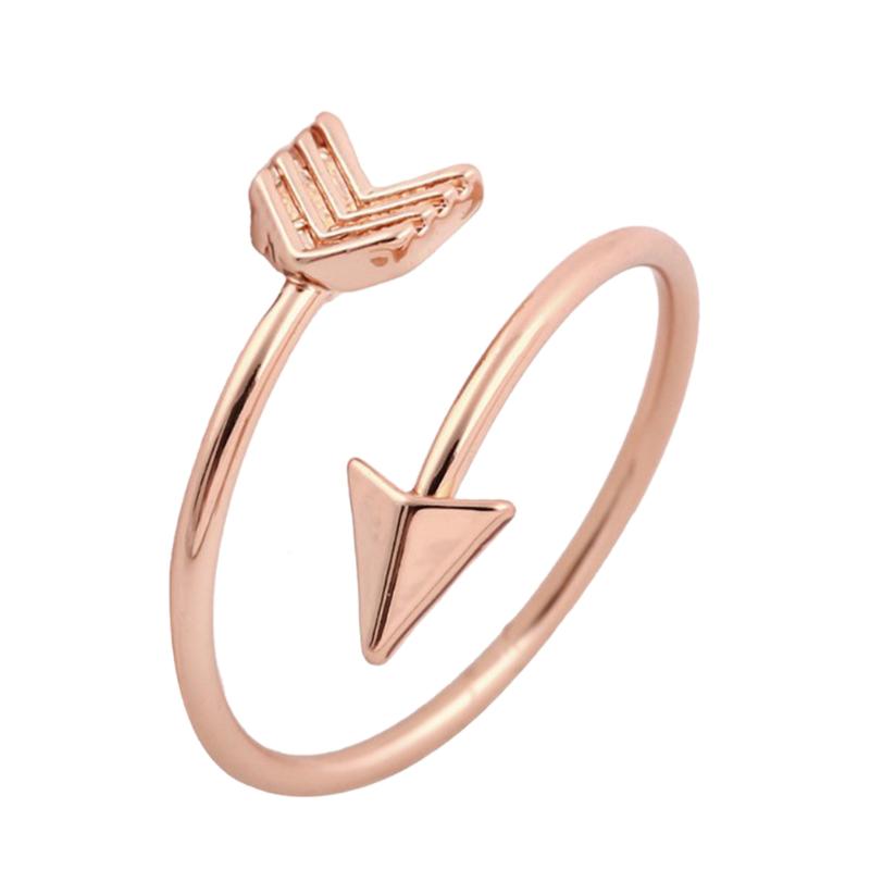 

Wedding Rings Trendy Simple Women Open Ring Stainless Steel Adjustable Arrow, Slivery;golden