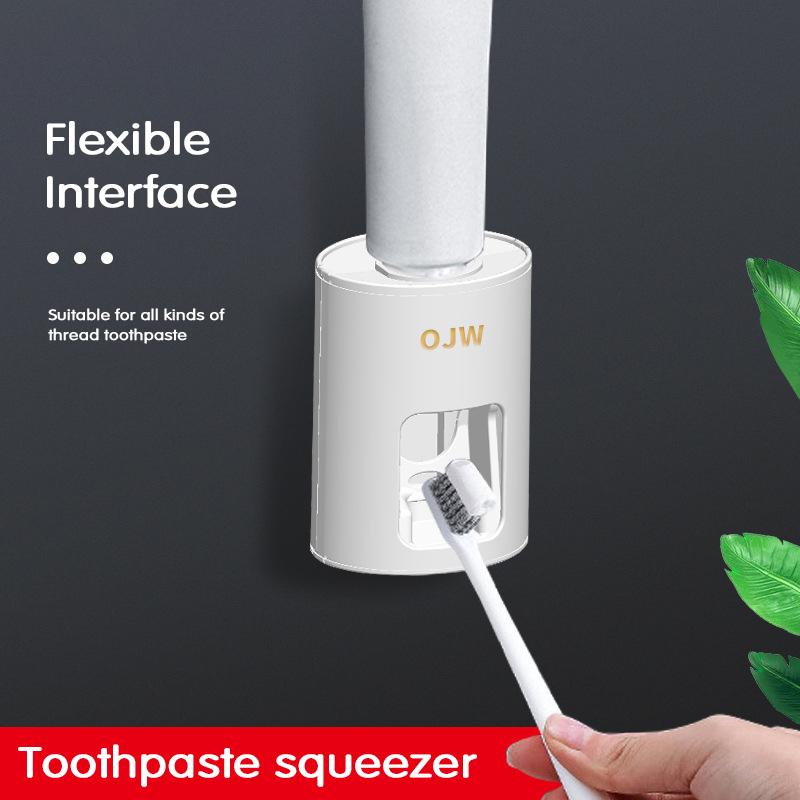 

1pcs Automatic Toothpaste Dispensers Punch-Free Wall-Mounted Squeezers Bathroom Storage Rack Accessories Toothbrush Holders