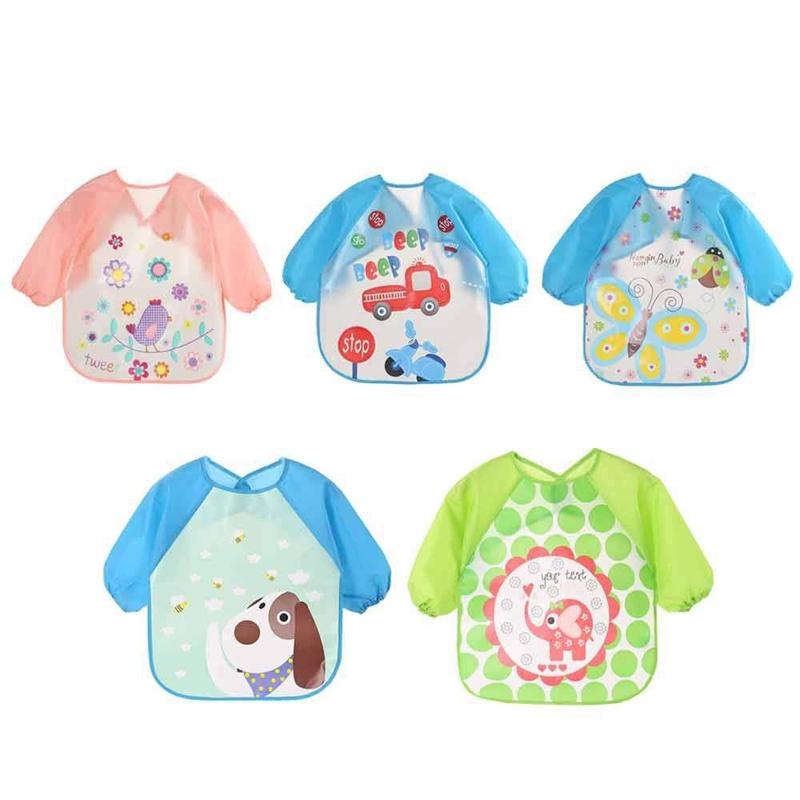 

Baby Bib, Waterproof Long-Sleeved Apron Children's Shirt 5 Pieces, Suitable For Children, Toddlers, Boys And Girls, Protect Aprons