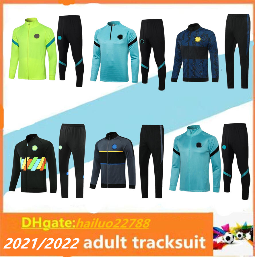 

2021/22 Milan soccer jacket tracksuit Survetement 21 22 LUKAKU ALEXIS LAUTARO VIDAL BARELLA ERIRSEN football training suit jogging, Black;yellow