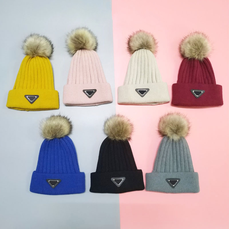 

Fashion Winter Beanies caps Hats For Women Men outdoor bonnet with Real Raccoon Fur Pompoms Warm Girl Cap snapback woman pompon skull beanie Hat, Type1-blue