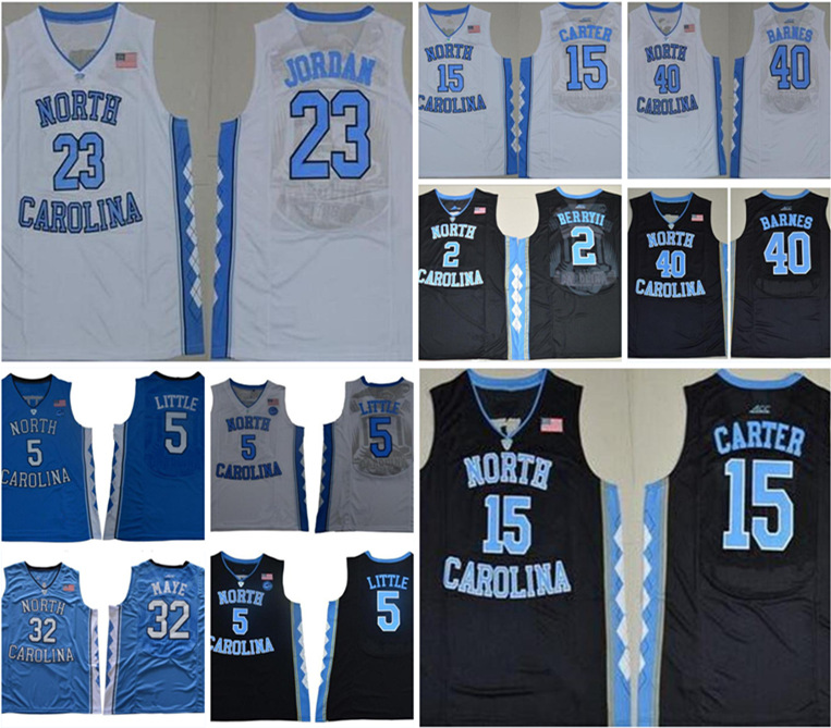 

Basketball Jersey 5 Nassir Little Carter 32 Luke Maye North Carolina Tar Heels Michael College Barnes Vince UNC blue Black Jerseys shorts shirt, Colour 7