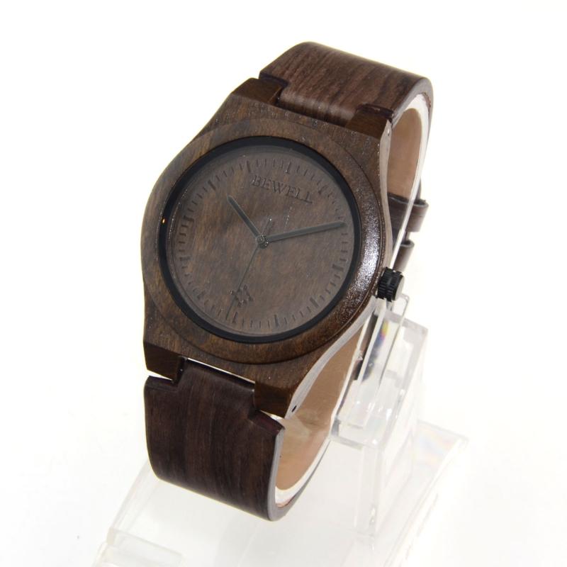 

Wristwatches Maple Sandalwood BEWELL Simple Wooden Women Leather Band Quartz Watches, White