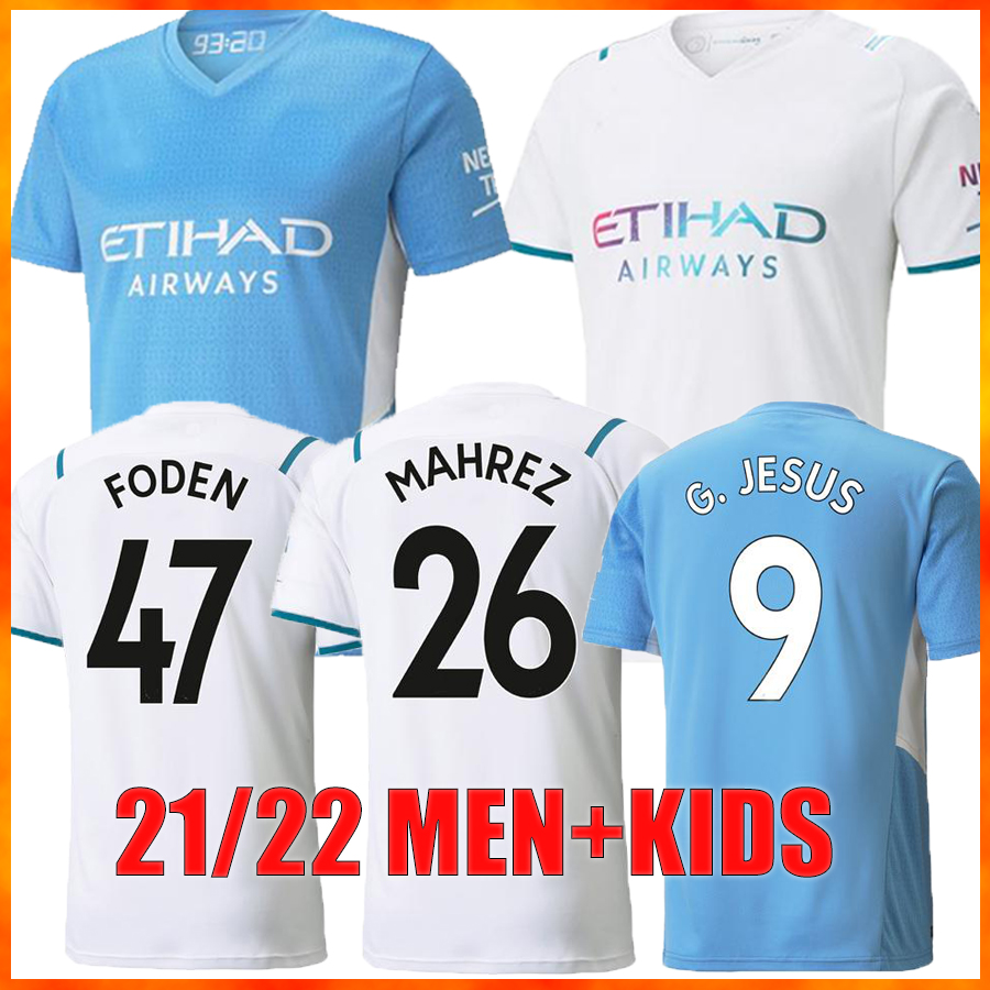 

2022 city soccer jerseys men kids kit top quality uniform GREALISH STERLING 21 22 football shirt manchester FODEN DE BRUYNE GESUS BERNARDO MAHREZ FERRAN, White