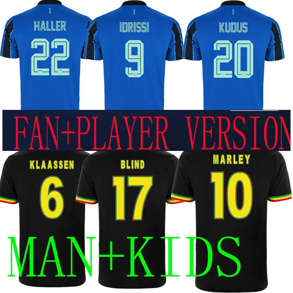 

21 22 ajaxes Bob Marley Soccer Jerseys TADIC PLAYER VERSION HALLER Third kit black BLIND NERES CRUYFF KLAASSEN GRAVENBERCH 2022 football shirts men kids uniform sets, Seattle sounders