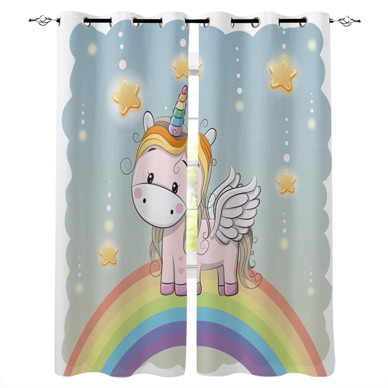 

Rainbow Star Cute Animal Blackout Curtains Home Decor Living Room Window Children's Bedroom Curtain & Drapes