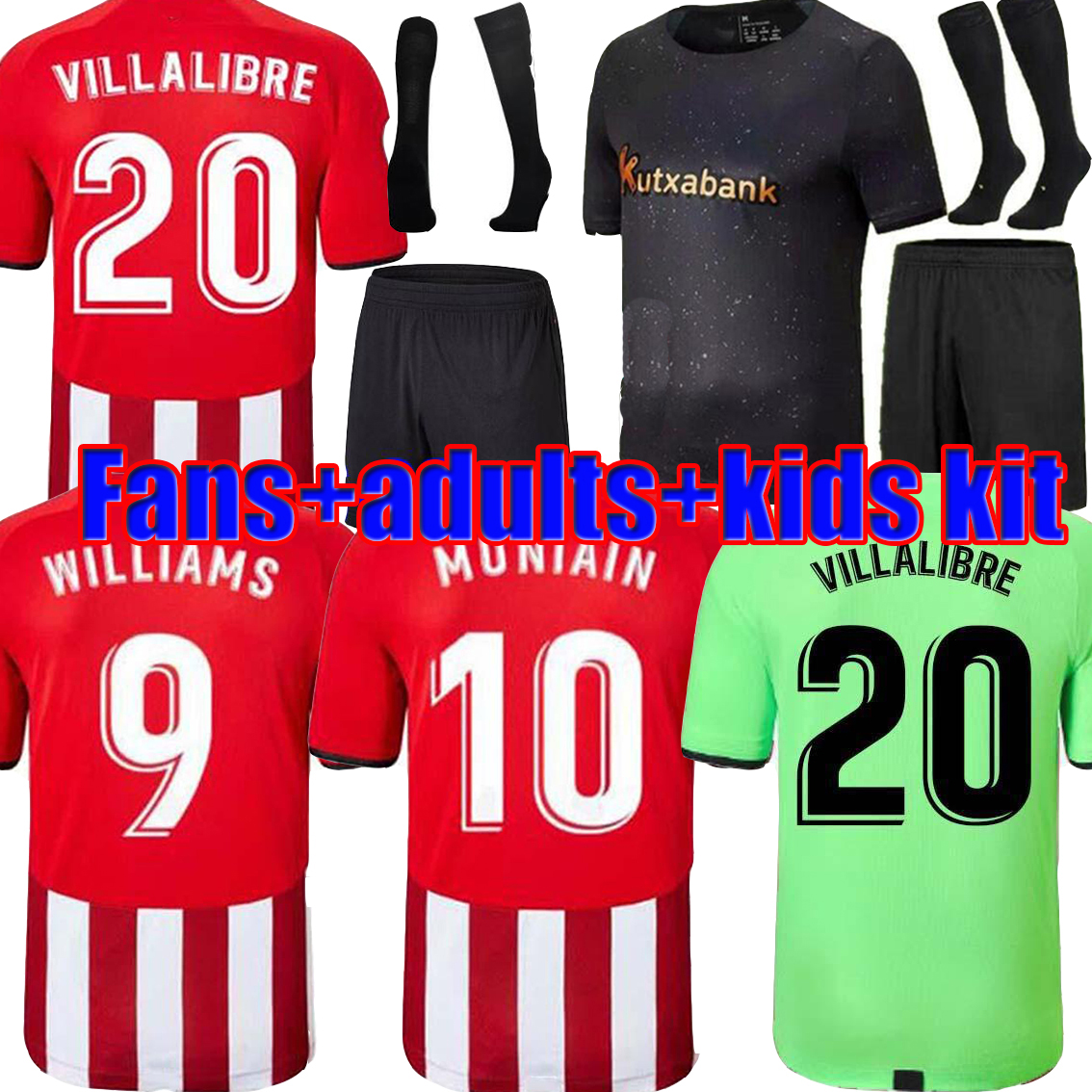 

Athletic 21/22 Bilbao WILLIAMS home away Soccer Jerseys I.MARTINEZ RAUL GARCIA football jersey YURI B. MUNIAIN YERAY shirts adult kids kit Camiseta de leones, Image