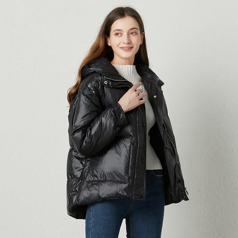 

Women's Down & Parkas Fitaylor Winter Ultra Light Hooded Jacket Women White Duck Coat Single Breasted Parkers Warm Snow Outwear Wi, Black
