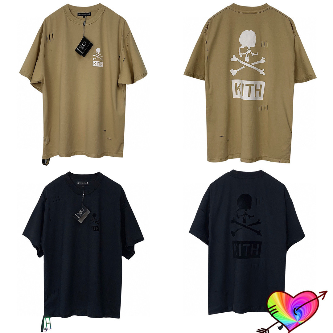 

Kith T-shirt Mastermind Japan Tee Men Women Oversize Kith Tops Rainbow Ribbon Cleft Skull Short Sleeve
