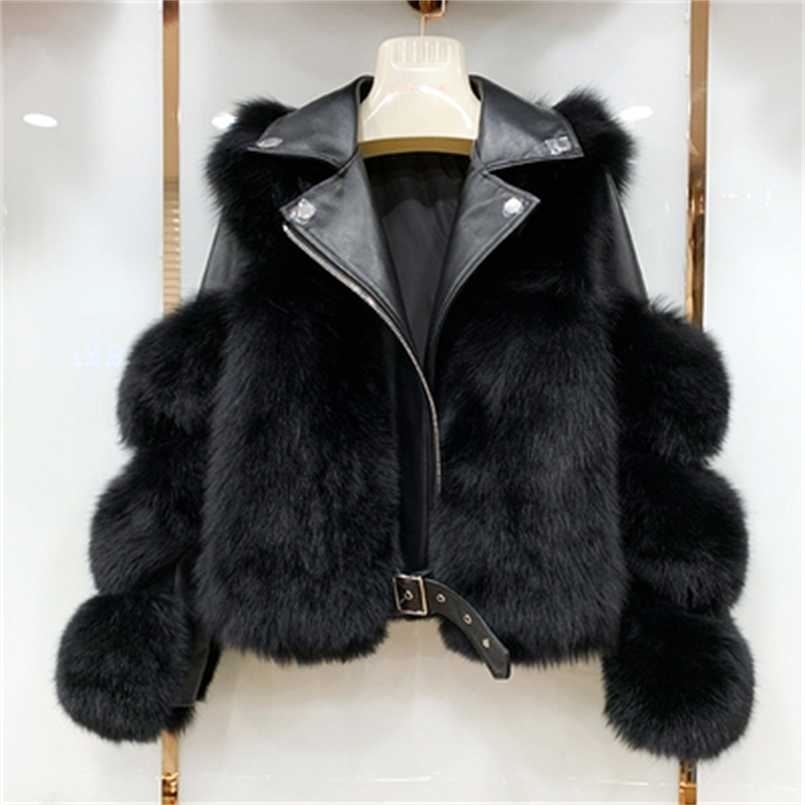 

Real Fur Coats With Genuine Sheepskin Leather Wholeskin Natural Fur Jacket Outwear Luxury Women Winter 211110, Natural color