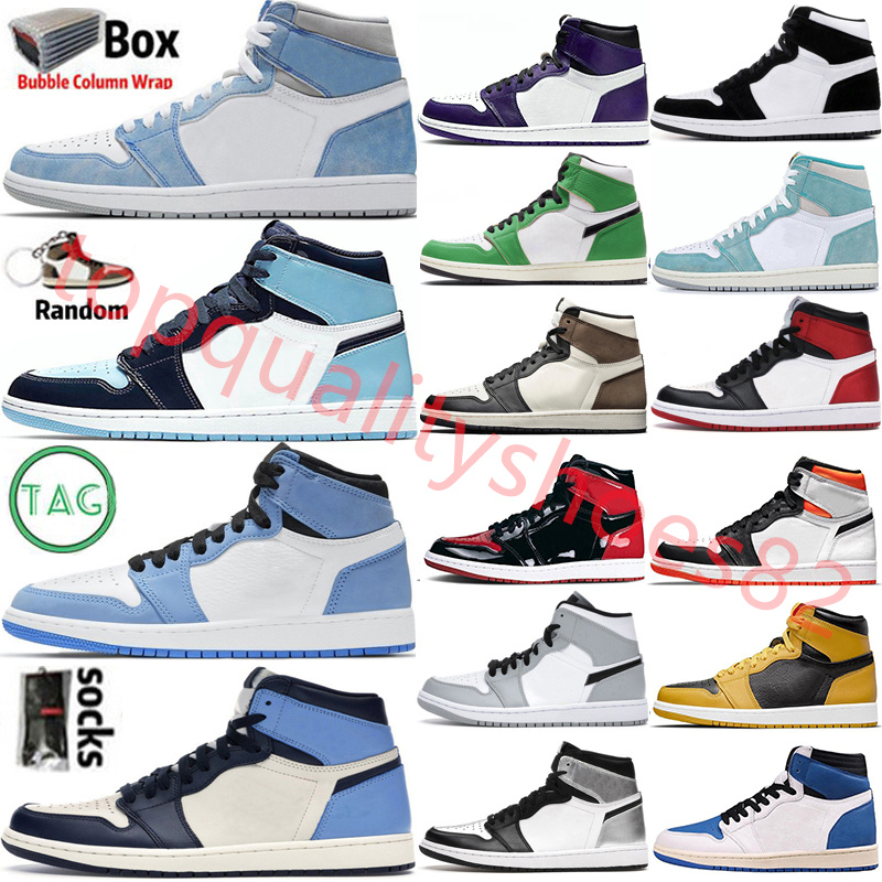 

2021 Pollen Jumpman 1 1s With Box Mens Basketball Shoes Hyper Royal University Blue Obsidian UNC Twist Electro Orange Dark Mocha Sneakers Trainers, 20