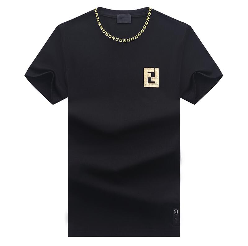 

Men's T shirt round neck solid color Tshirt 2021 Mens short sleeve cotton tight shirts 3D letter printing High quality brand casual T-shirt, White;black