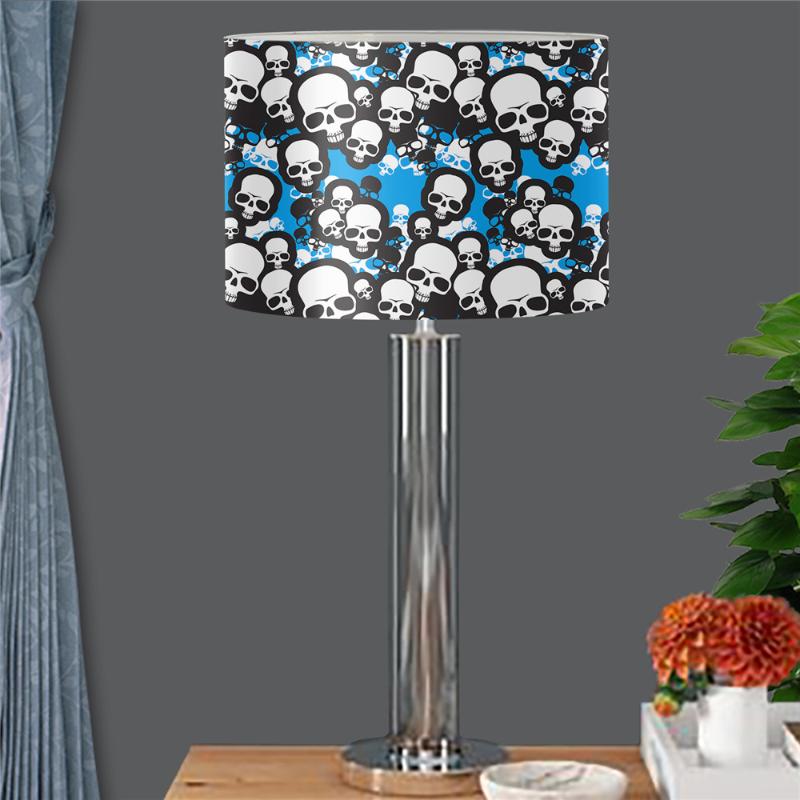 

Lamp Covers & Shades Blue Skull Printed Table Lightshades For Home Bedside 2021 Fashion Large Shade Halloween Decor Paralumi E Copertura Lam