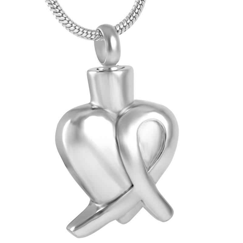 

Pendant Necklaces Ribbon Heart Necklace Ash Keepsake Human Pet Memorial Cremation Jewelry Personalized Color For Women Girls