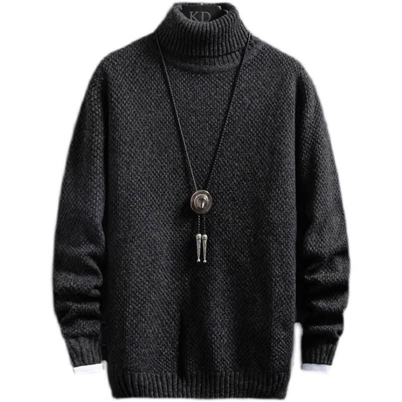 

Turtleneck Sweaters Men Solid Pullovers Winter Knitted Sweater Turtleneck Pullovers Black Gery Winter Warm Sweater Men Clothing 211018, Gray