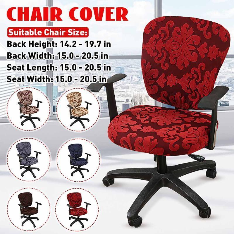 

Office Chair Computer Seat Cover Slipcover Elastic Jacquard Cushion Dust-proof Rotatable Armchair Protector Covers