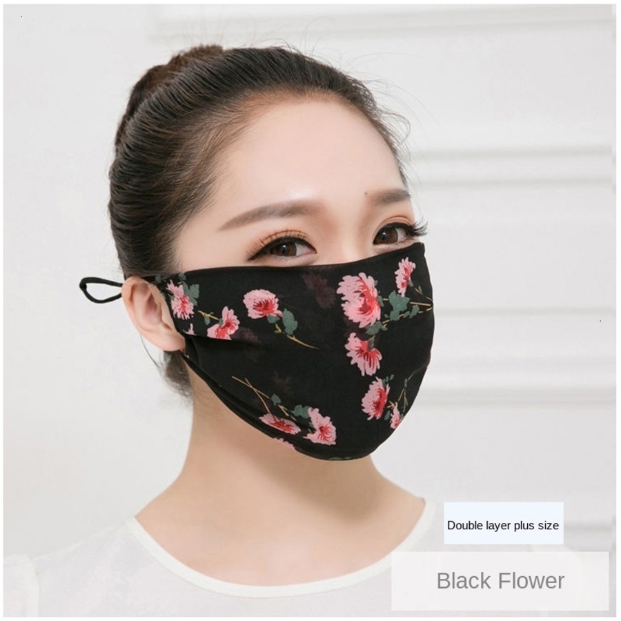 

Floral Pearl Breathable Women's Summer Sun-proof Silk Chiffon Skin-friendly Mask 5RKE