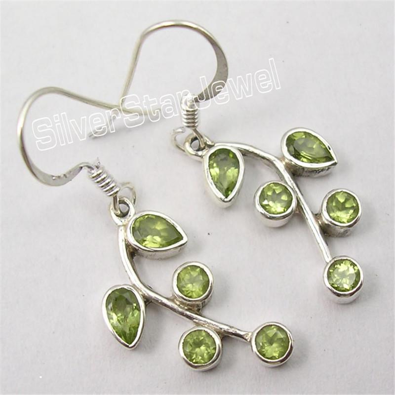 

Dangle & Chandelier Silver MULTISTONES AMETHYSTS CITRINEs PLANT LEAF Earrings 3.7CM