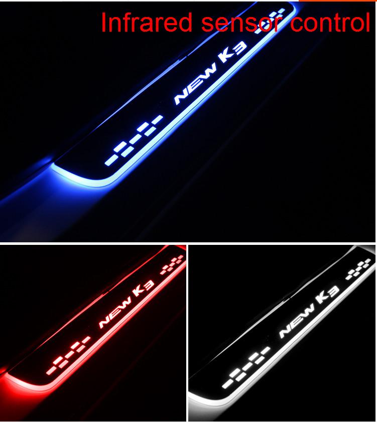 

Infrared Sensor Control Led Door Sill Plate Strip Welcome Light Threshold Guard Protectors For Kia Interior&External Lights