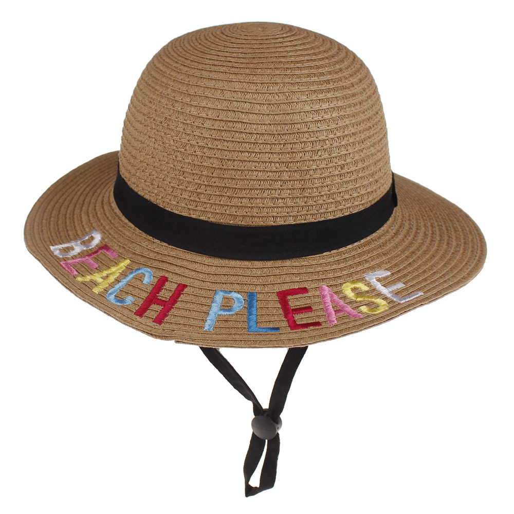 

Summer children's sunscreen straw Hat Little sunshine Beach Caps Do not disturb Foldable Sun Hats, As pic