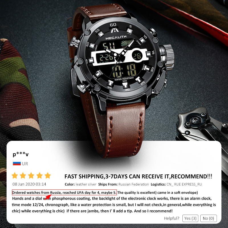 

MEGALITH Men Sports Quartz Watch Men Multifunction Waterproof Luminous Wristwatch Men Dual Dispay Clock Horloges Mannen With Boxg, Nylon black