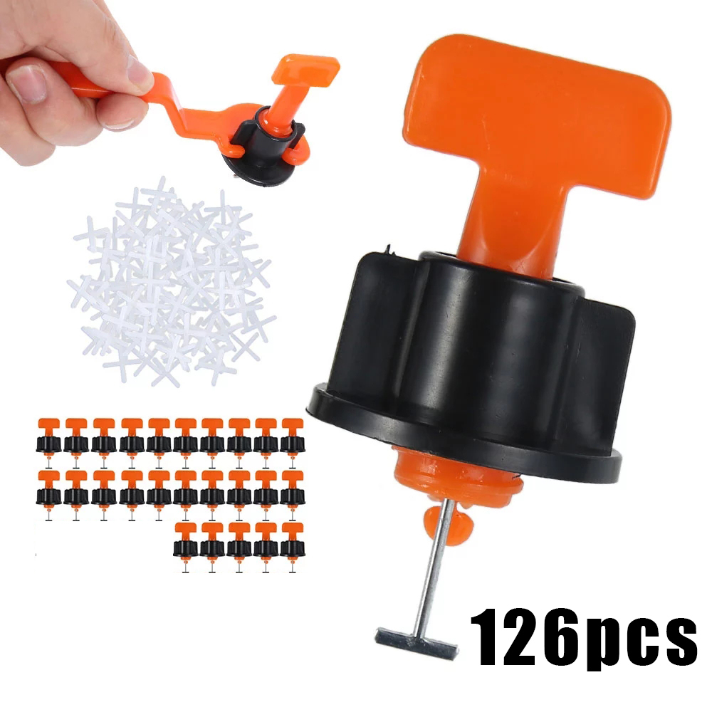 126 Pcs Tile Spacers Level Wedges Leveler Flooring Wall Tile Spacer Leveling System Leveler Locator Spacers Leveler Laying Tool-image-689856808