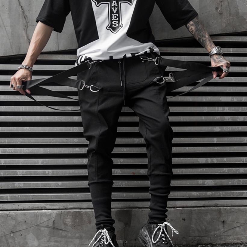 

hip hop joggers black casual women pants streetwear sweatpants with ribbons spring fashion harem for man