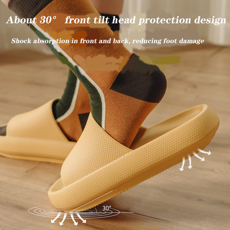 

slippers women super thick bottom height-increased non-slip men's waterproof shock absorbing bathroom couple shoes 9al0, Black