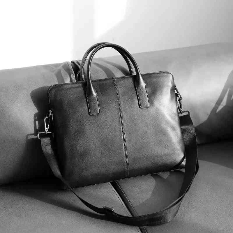 First Layer Cowhide Business Travel Document Bag Office High-end Men's Fashion Leisure Single Shoulder Diagonal Cross Hand-image-742870633