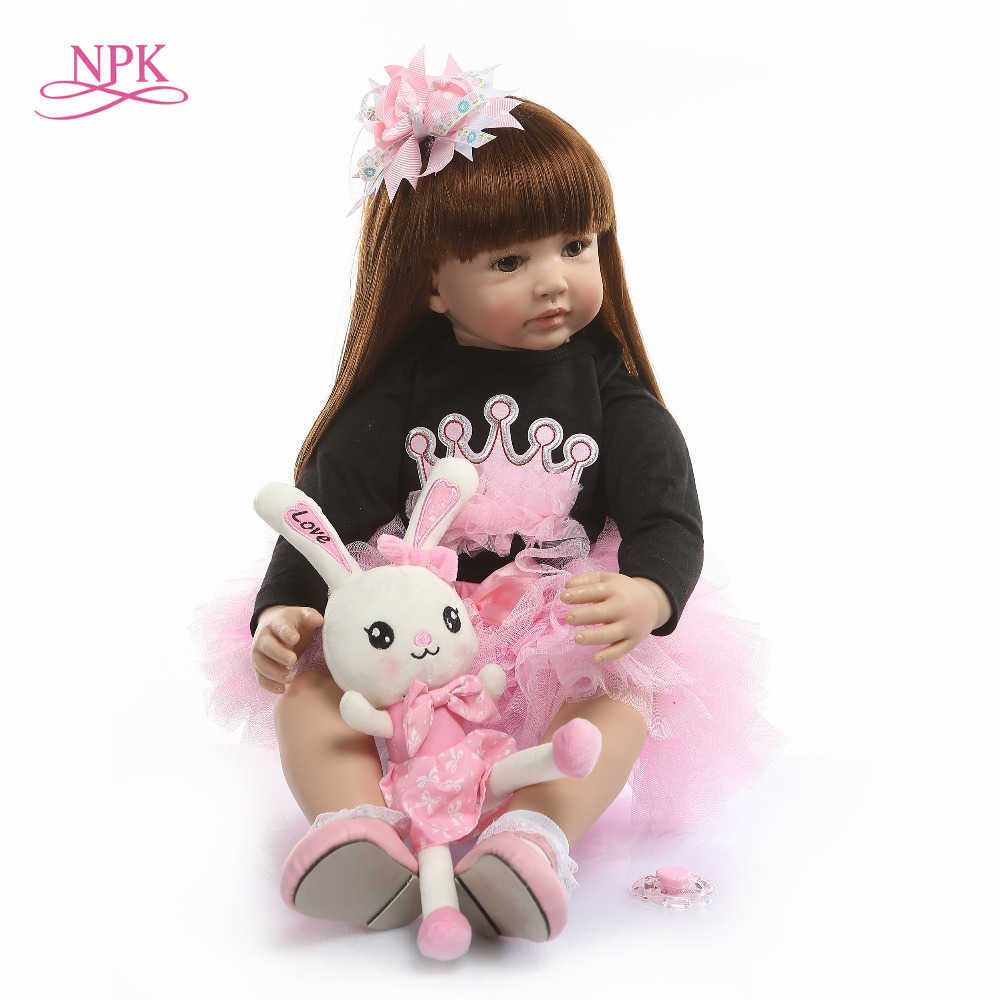 

NPK 60cm Reborn Toddler Princess Handmade Doll Adorable Lifelike Baby Bonecas Girl Kid Bebe Doll With Cloth Body Q0910