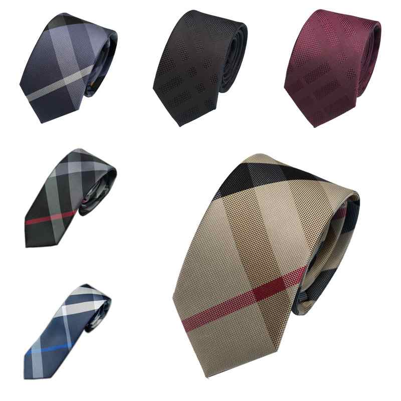 

Plaid Neck Ties For Men Women 7cm Polyester Silk Business Skinny Slim Narrow Bridegroom Party Dress Wedding Necktie