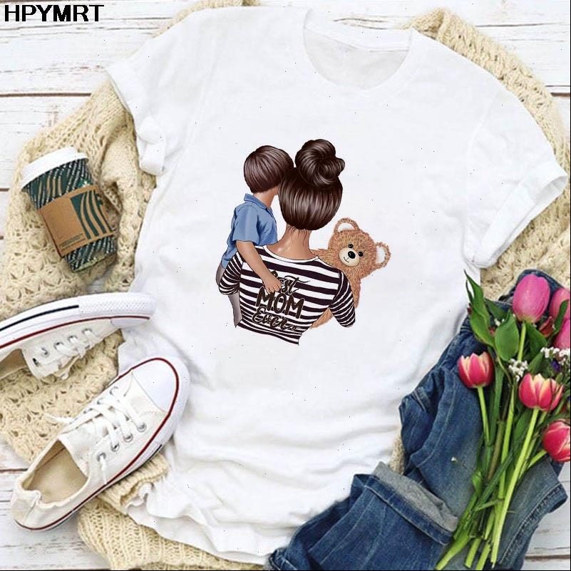 

womens t shirts women mom print female mother cartoon ladies shirt short sleeve graphic clothes, White