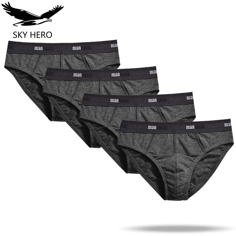 

4pcs Briefs Mens Underwear for Man Calzoncillos Hombre Slip Homme Cotton Male Jostrap Underpants Men Pouch Brief Soft, Q1