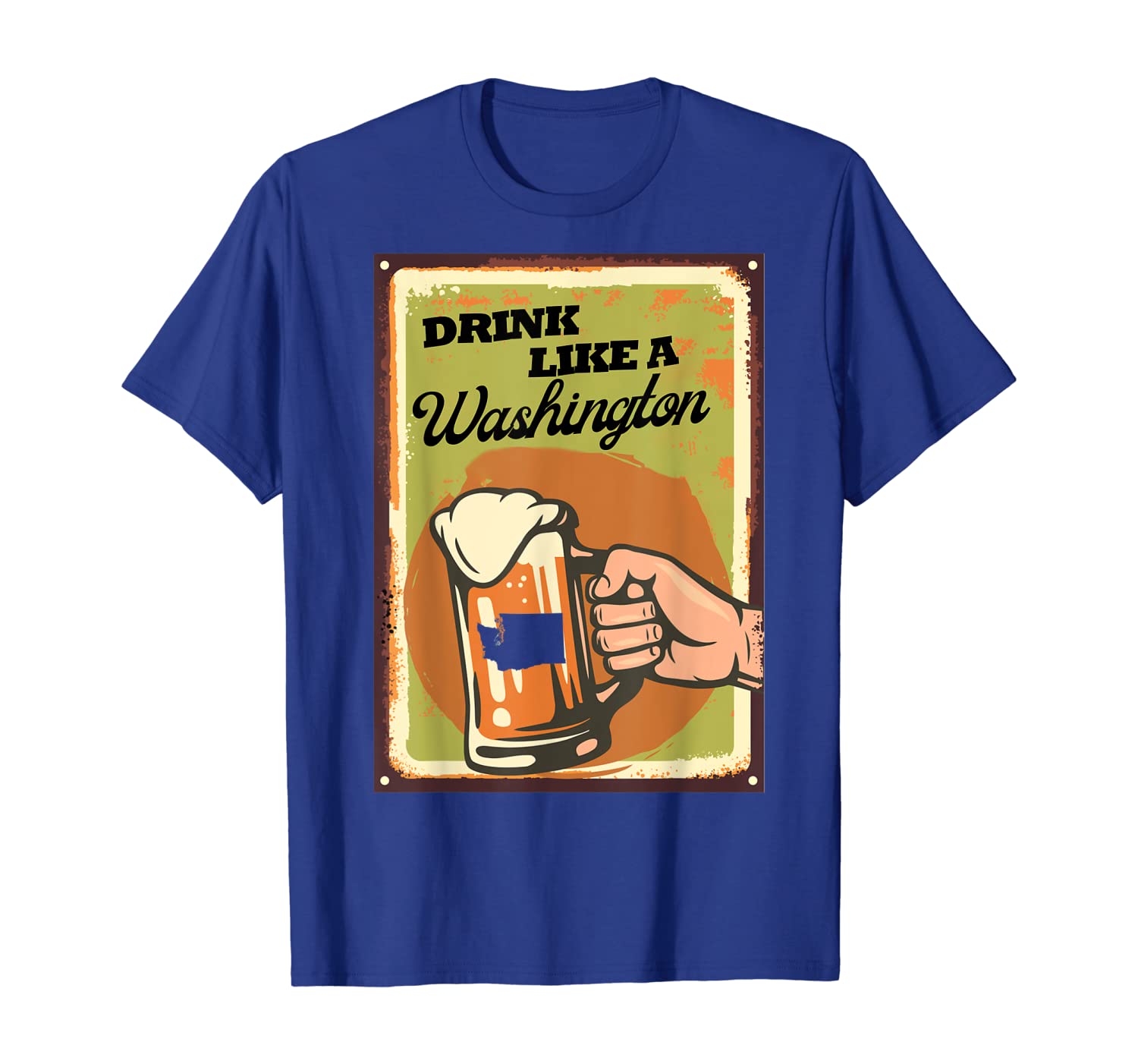

drink-like-a-washington distressed vintage t-shirt ipa-beer, White;black