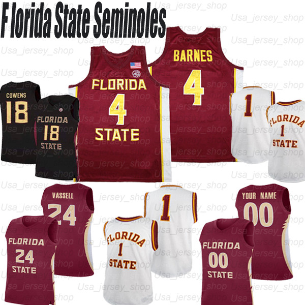 

Custom Florida State Seminoles College Basketball #4 Patrick Williams #Bacon #5 Beasley #10 Malik Osborne Jerseys, Black;red