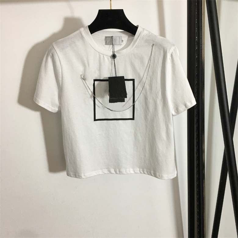 

2021Summer new trendy brand ladies T-shirt pure cotton short-sleeved fabric comfortable and fashionable all-match6p, White