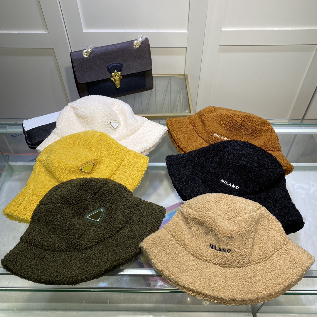 

Women Designer Cashmere Hat Baseball Cap Fashion Street Corduroy Lamb Wool Hats Beanies Warm Furry Caps Multi Colors High Quality, Black