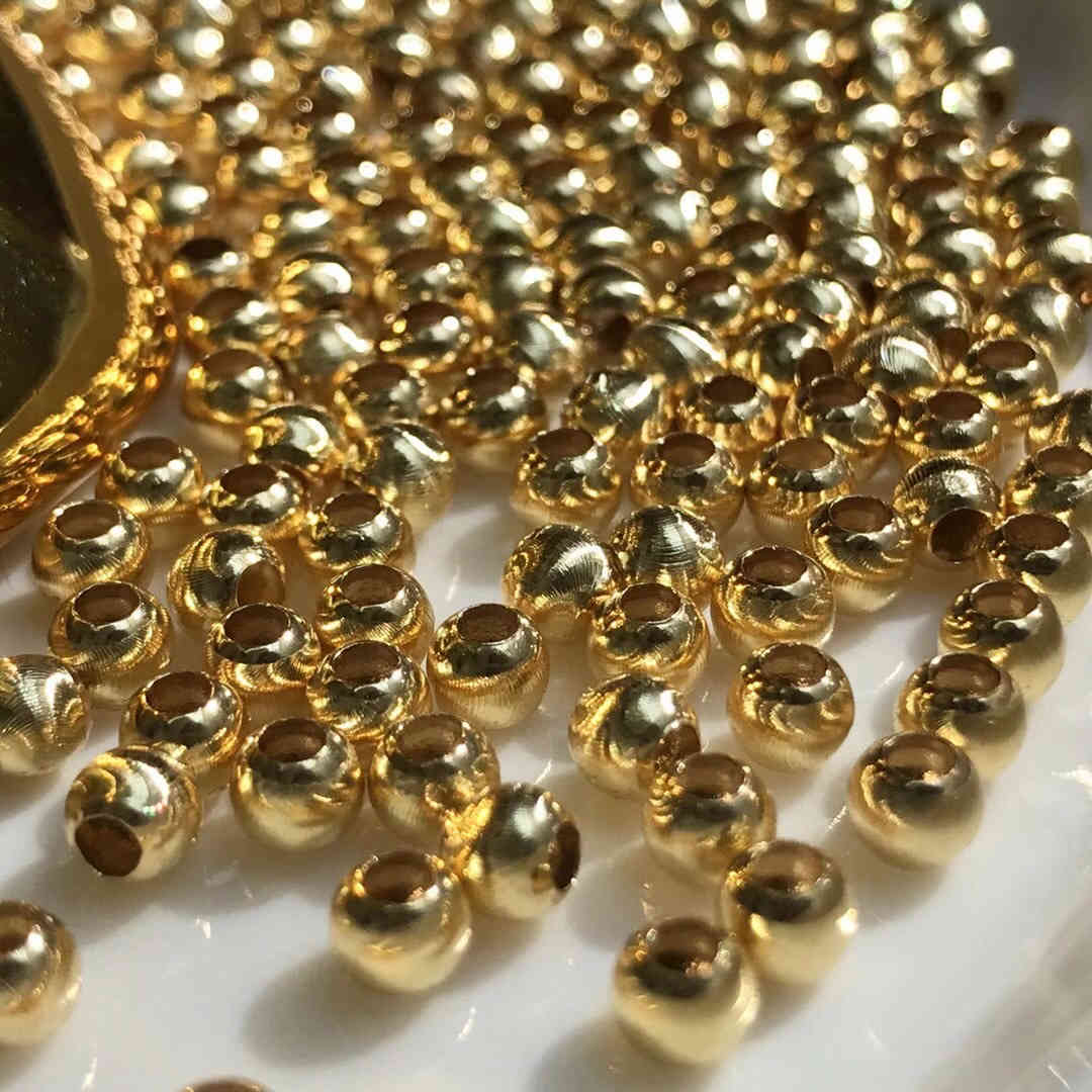 

AU 750 18K Gold Loose Bead Ball Mountings Findings Jewelry Settings Accessories Parts for DIY Making Necklace Bracelet, Black