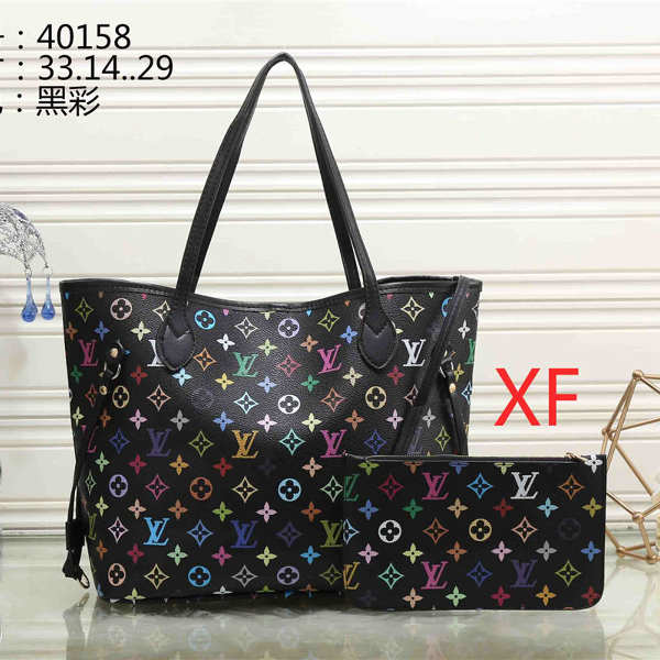 

281 Pu LV LOUIS VITTON Leather Handbags Women Bags Fashion Ladies 2 Pce Set Shoulder Bag women Female Tote Bags