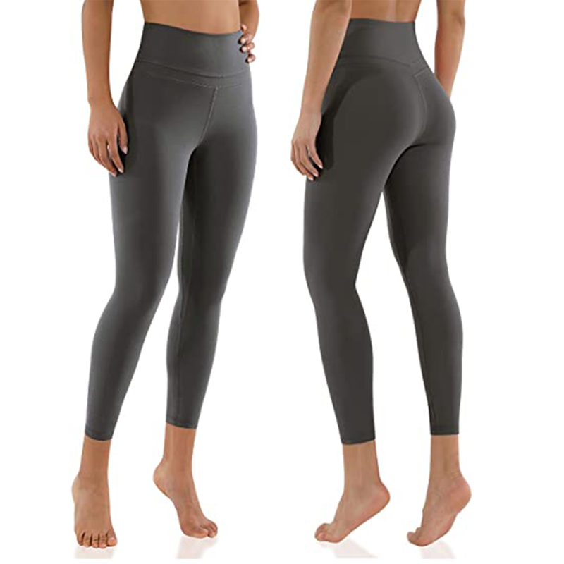

Women 7/8 yoga Fitness wear Tight trousers High waist Hip lift Sports pants 25 inches, White;black