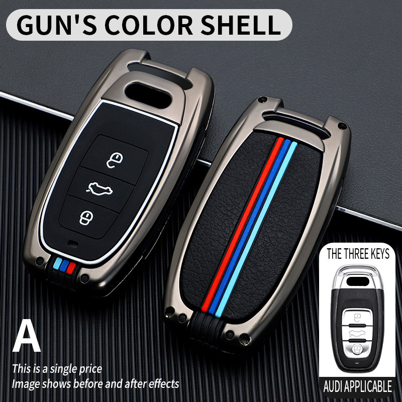 

Car Key Case Cover Key Bag For Audi a1 a3 8v a4 b8 b9 a6 a5 c7 q3 q5 q7 tt Auto Accessories Keychain Protect Set, Sky blue