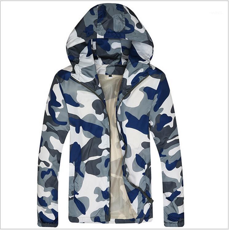 

Men's Jackets 2021 Mens Cotton Outwear Coats Sportswear Outdoors Hoodies Men Camouflage Jacket Windbreaker, Sky blue